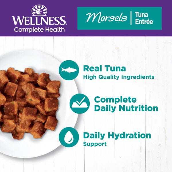Wellness Complete Health Morsels Tuna Entree in Gravy Canned Cat Food, 3oz - Image 2
