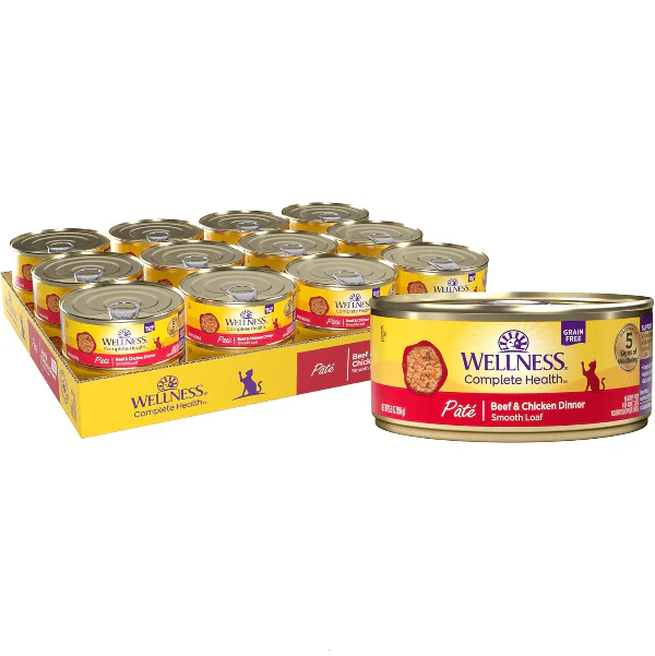 Wellness Complete Health Pate Beef & Chicken Dinner Canned Cat Food, 5.5oz - Image 4