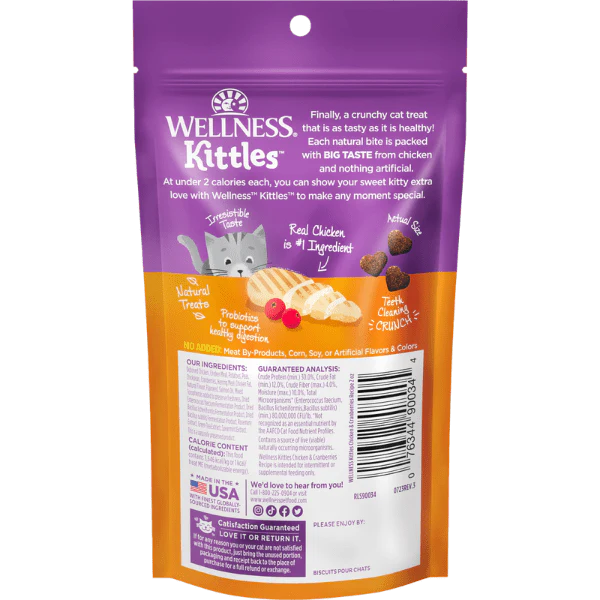 Wellness Kittles Chicken & Cranberries Cat Treats - Image 3