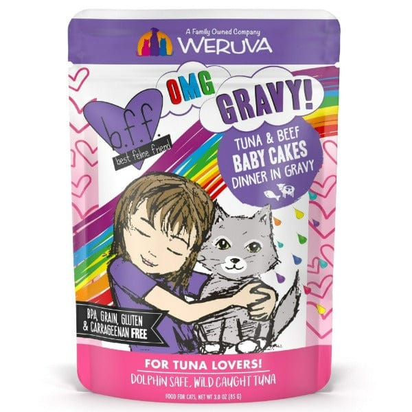 B.F.F. Baby Cakes Tuna & Beef Dinner in Gravy Pouch Cat Food