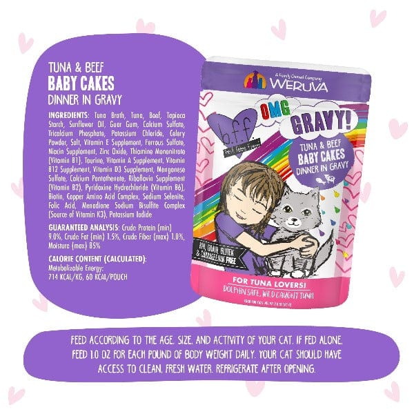 B.F.F. Baby Cakes Tuna & Beef Dinner in Gravy Pouch Cat Food - Image 4