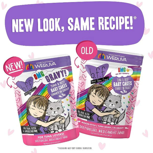B.F.F. Baby Cakes Tuna & Beef Dinner in Gravy Pouch Cat Food - Image 7