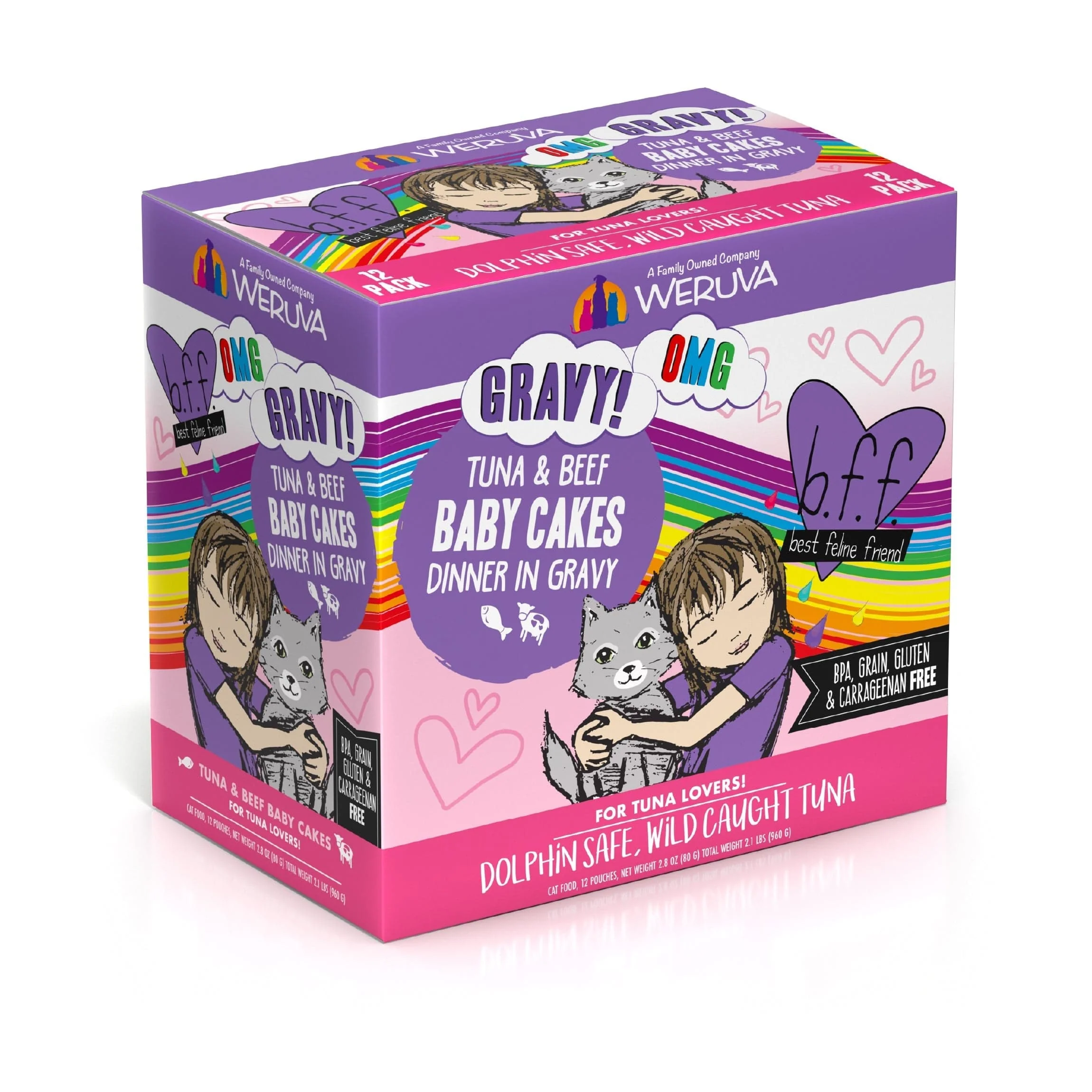 B.F.F. Baby Cakes Tuna & Beef Dinner in Gravy Pouch Cat Food - Image 8