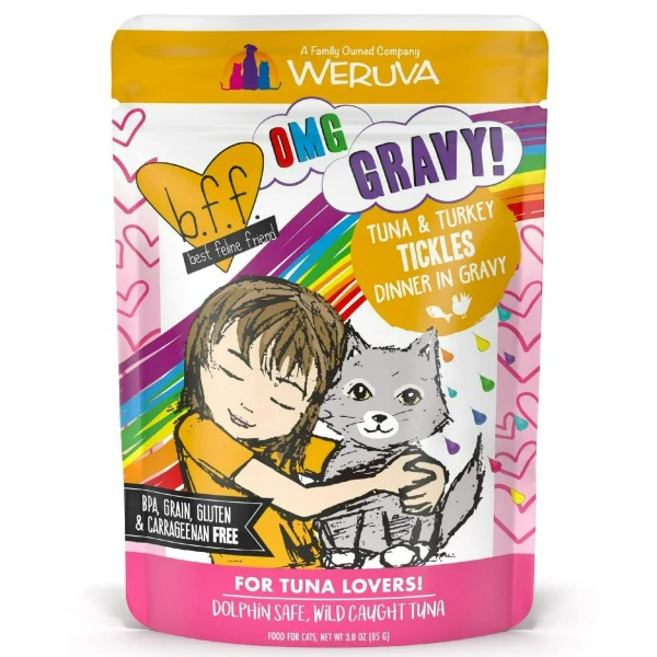 B.F.F. Tickles Tuna & Turkey Dinner in Gravy Pouch Cat Food