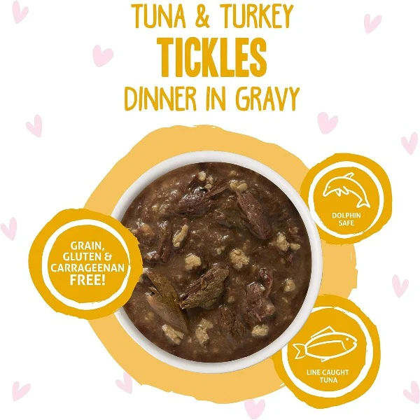 B.F.F. Tickles Tuna & Turkey Dinner in Gravy Pouch Cat Food - Image 2
