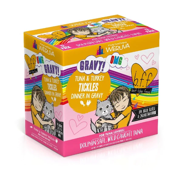 B.F.F. Tickles Tuna & Turkey Dinner in Gravy Pouch Cat Food - Image 8