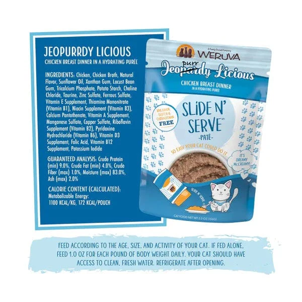 Weruva Jeopurrdy Licious Slide N' Serve Paté Pouch Cat Food; 12 Pack (SPECIAL ORDER ITEM) - Image 3