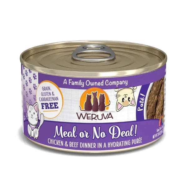 Weruva Meal or No Deal Chicken & Beef Dinner in Hydrating Purée Canned Cat Food, 3oz