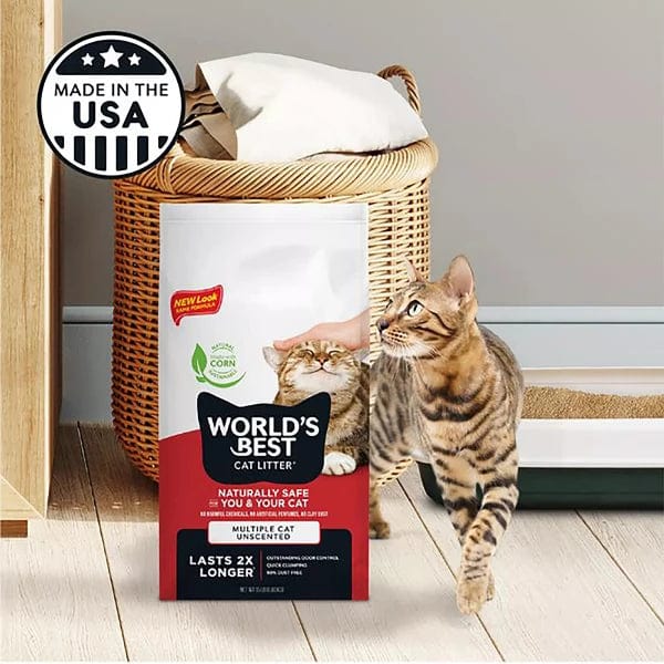 WORLD'S BEST Multi-Cat Unscented Clumping Cat Litter, 14lb - Image 6