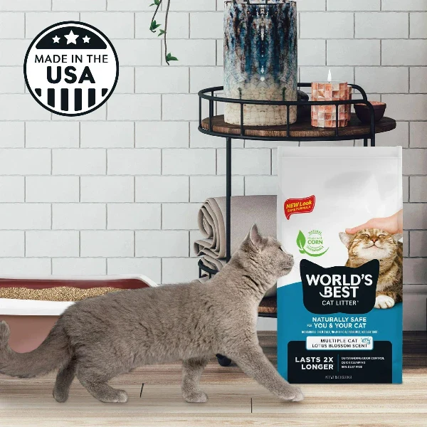 WORLD'S BEST Multiple Cat Lotus Blossom Scented Clumping Cat Litter, 28lb - Image 6