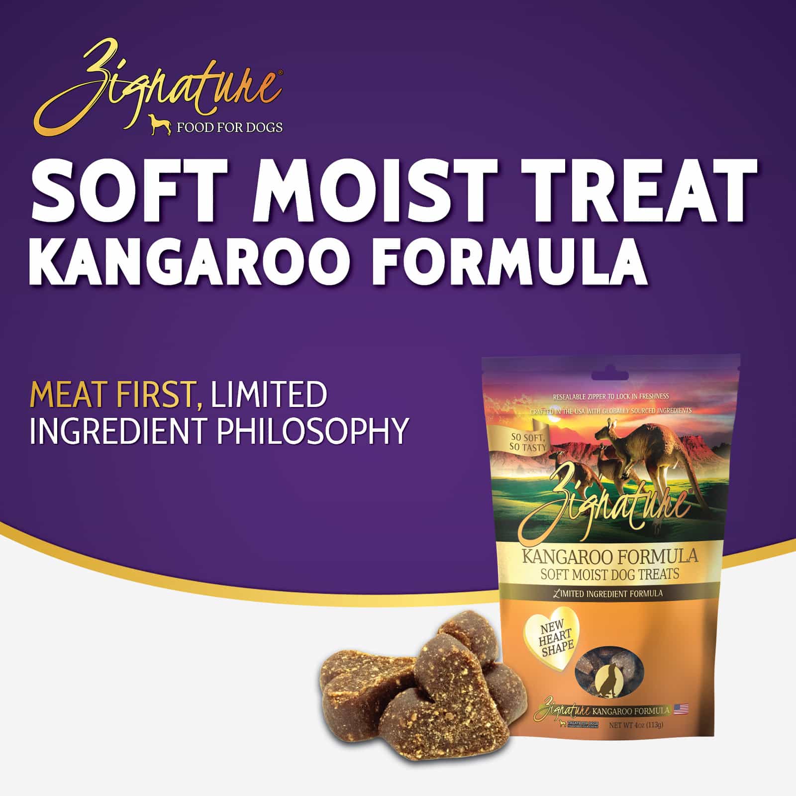 Zignature Soft Moist Kangaroo Formula Dog Treats - Image 2