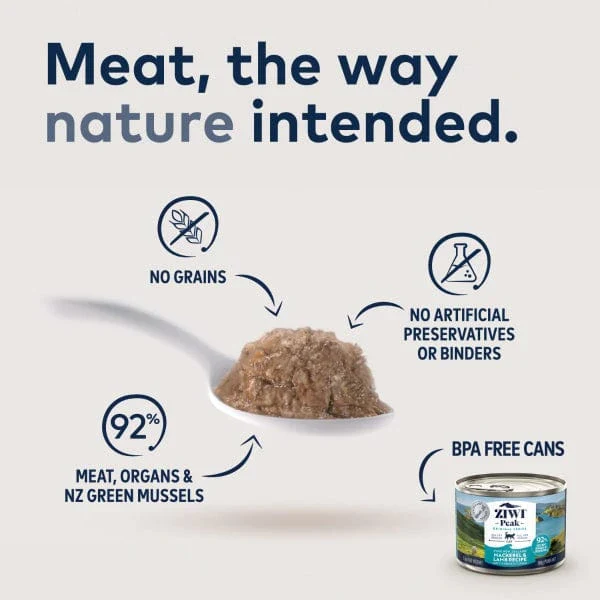 ZIWI Peak Original Series Mackerel & Lamb Recipe Canned Cat Food, 3oz - Image 2