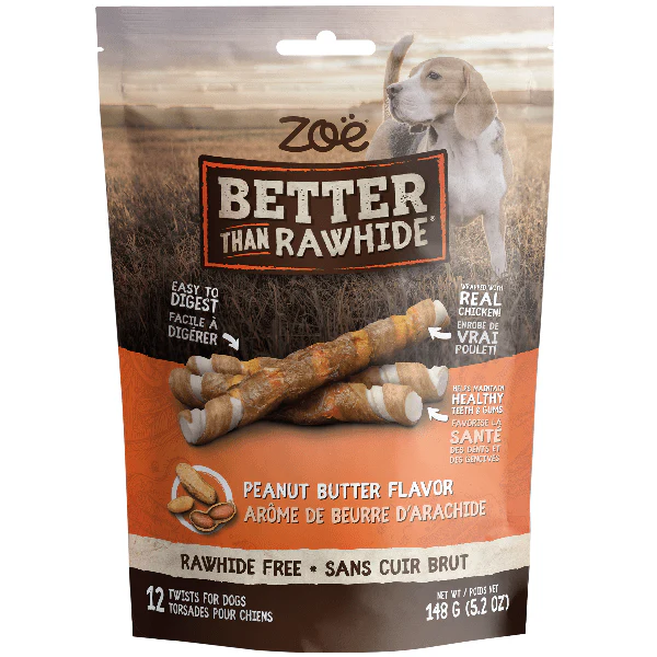 Zoë Better than Rawhide Peanut Butter Twists for Dogs