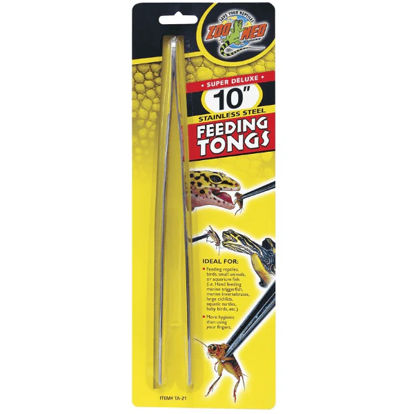 Zoo Med Super Deluxe 10″ Stainless Steel Feeding Tongs