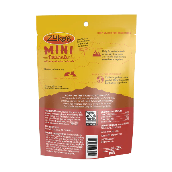 Zuke's Mini Naturals Peanut Butter & Oats Recipe Dog Treats - Image 4